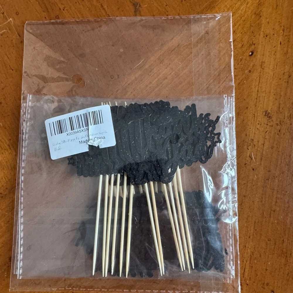Father's Day Cupcake Toppers (24 pieces) - Black